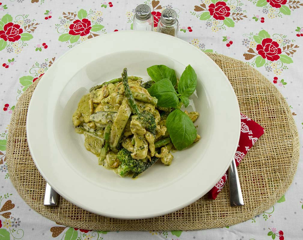 Creamy Pesto Chicken Primavera Creamy Pesto Chicken Primavera