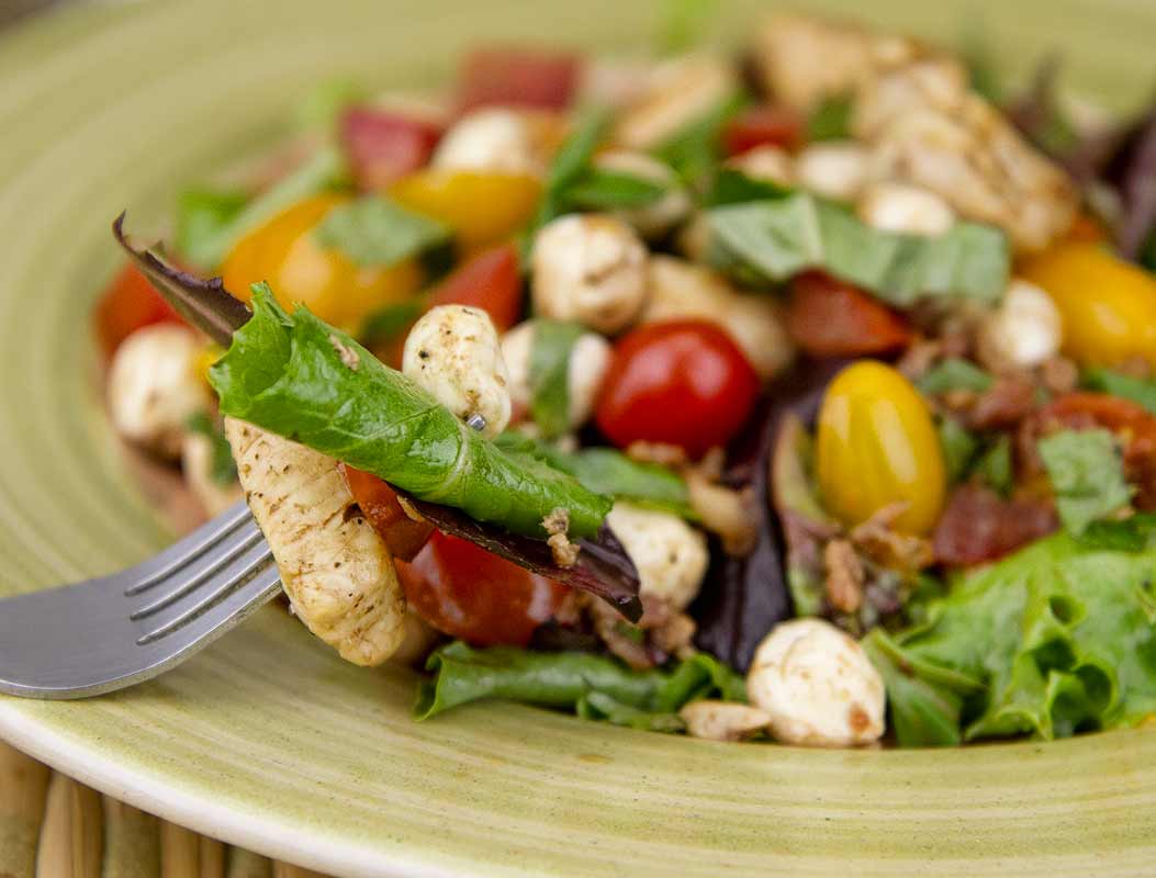 Greatest Salad Ever, Warm Chicken, Bacon, Tomato and Balsamic Greatest Salad Ever, Warm Chicken, Bacon, Tomato and Balsamic