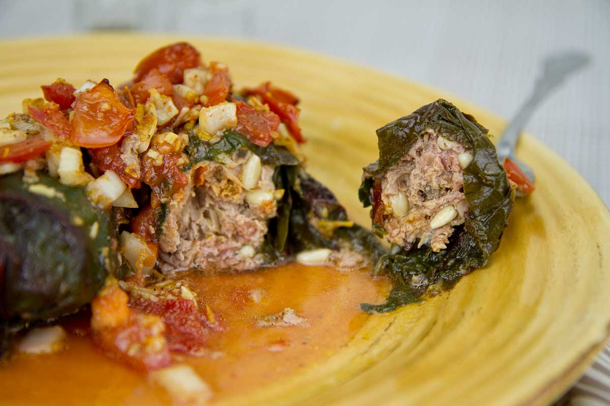 Lamb Stuffed Chard Leaves Lamb Stuffed Chard Leaves
