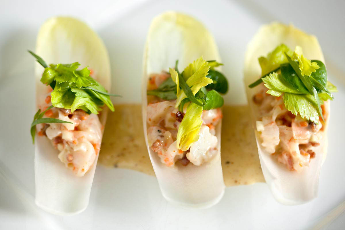 Shrimp Salad Endive Spears with Celery Leaf Salad Shrimp Salad Endive Spears with Celery Leaf Salad
