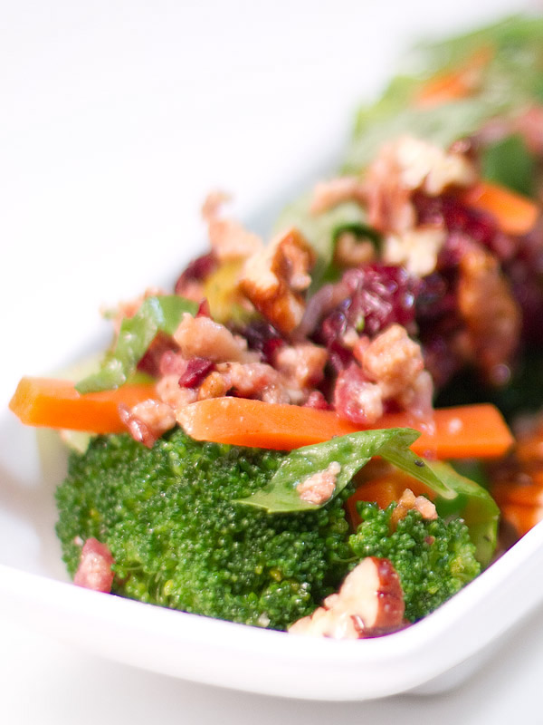 Broccoli Salad with Carrot, Cranberries and Bacon Broccoli Salad with Carrot, Cranberries and Bacon