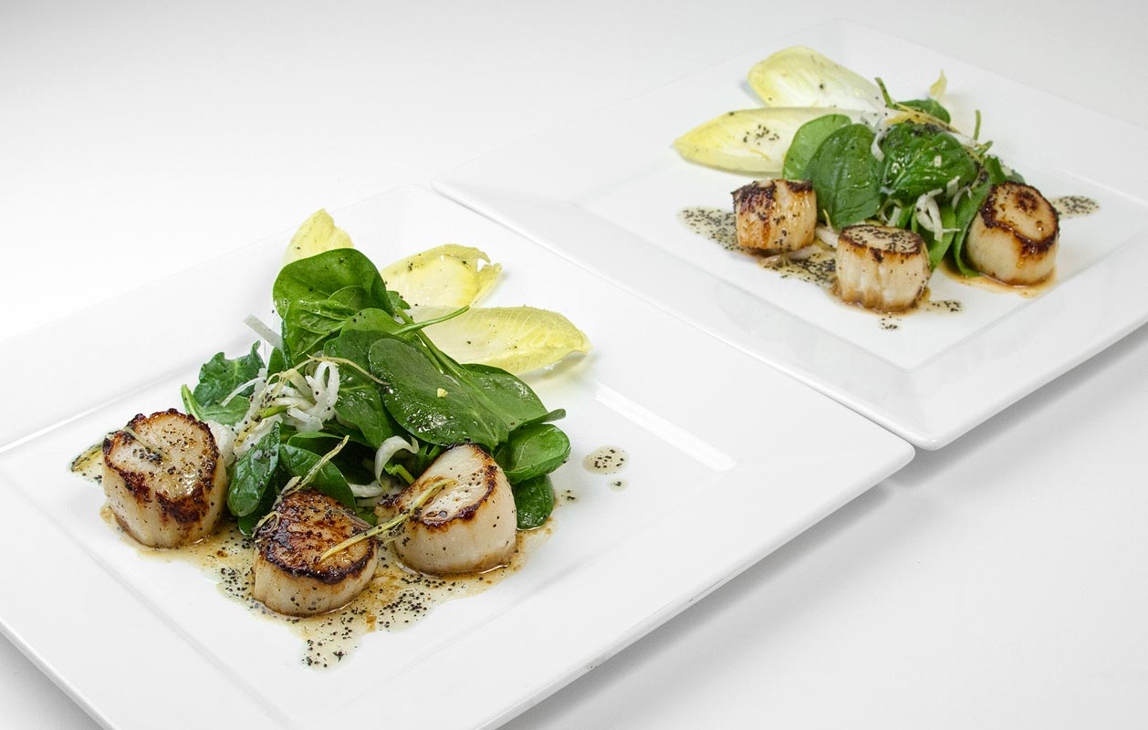 Seared Scallops Salad with Vanilla-Poppy Seed Vinaigrette Seared Scallops Salad with Vanilla-Poppy Seed Vinaigrette
